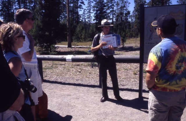 Mike Vanian leading an interpretive walk on the Canyon Rim Picture