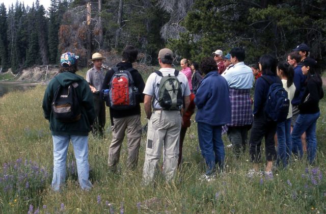 Jason Earnhardt leading an interpretive walk on Storm Point Picture