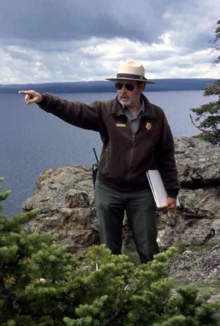 Wayne Wolfersberger leading an interpretive walk on the Storm Point trail Picture