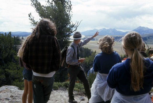 Butch Bach leading an interpretive walk above Rustic Falls Picture