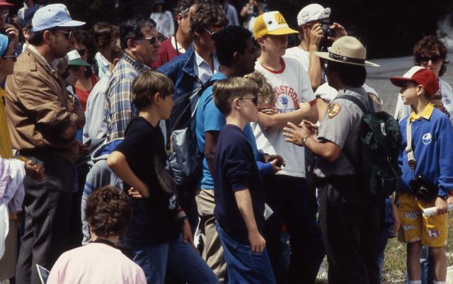 Dan Ng leading and interpretive walk in the Upper Geyser Basin Picture