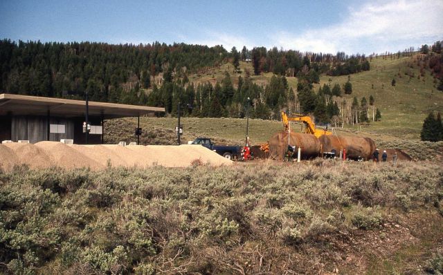 Replacing fuel tanks at the Tower gas station Picture