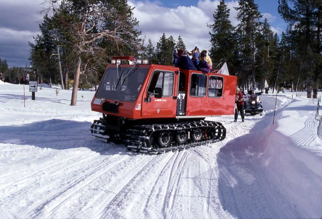 Winter fire engine at Old Faithful - winter olympics parade Picture