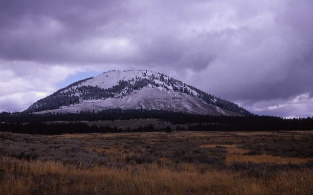 Bunsen Peak (from Swan Lake Flats) with August snow Picture