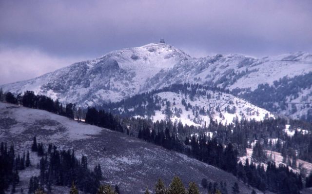 Mt Washburn & fire lookout with snow Picture