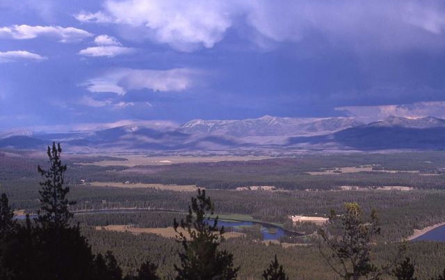 View looking east towards Pelican Valley from Elephant Back trail - Yellowstone River & Absaroka Range Picture