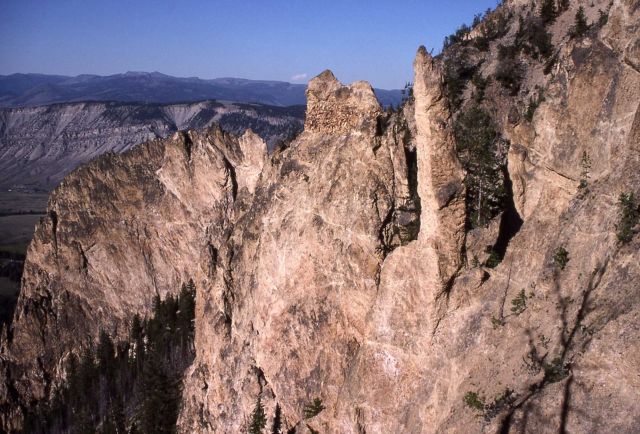 Rock walls of Bunsen Peak, Mt Everts in background Picture