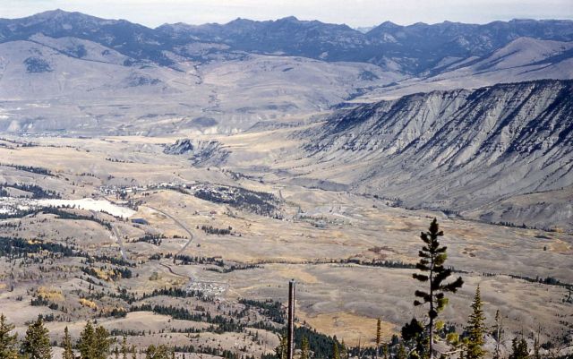 Gardiner Valley & Mammoth Hot Springs as seen from Mt Everts Picture