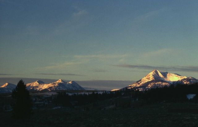 Gallatin Mountain Range at sunrise Picture