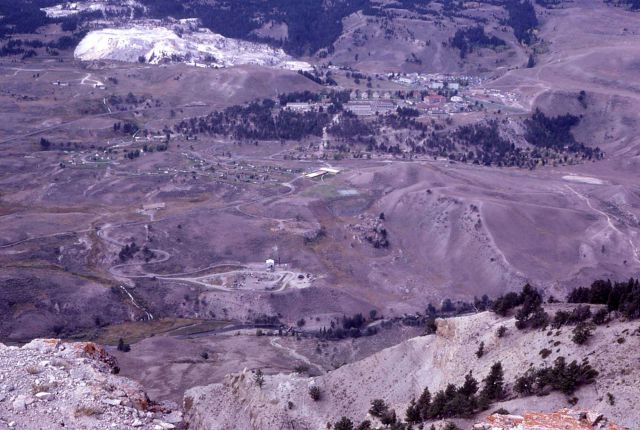 Mammoth Hot Springs as seen from Mt Everts Picture