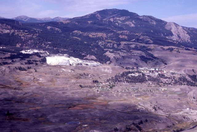 Mammoth Hot Springs as seen from Mt Everts Picture