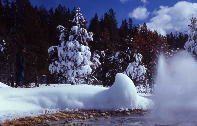 Old Faithful area in the winter Picture