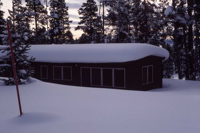Snow covered apartment in winter at Lake Picture