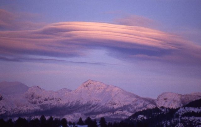 Winter view of clouds over Bliss Pass as seen from Lamar Valley Picture