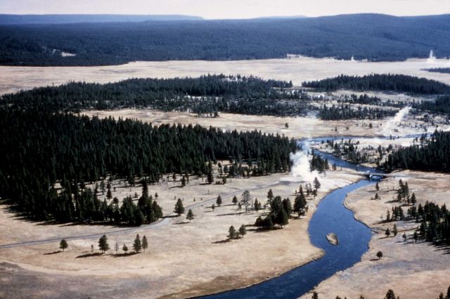 Aerial view of Pocket Basin Ojo - Midway & Lower Geyser Basin Picture