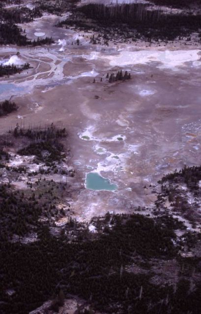 Aerial view of Norris Geyser Basin Picture