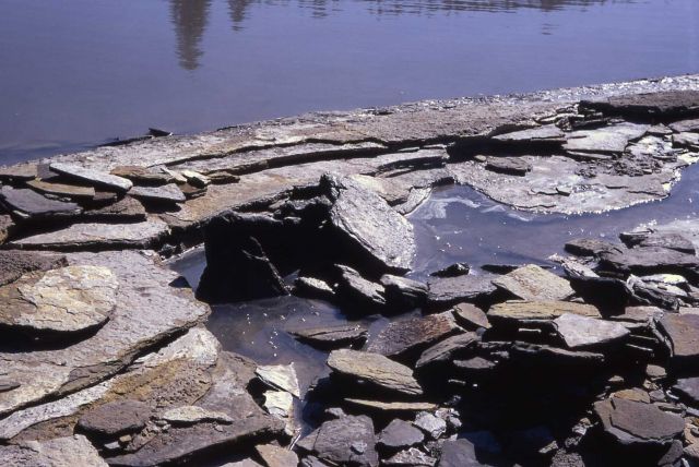 Decker Geyser showing sinter displaced from vent - Norris Geyser Basin Picture