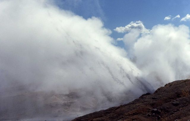Ledge Geyser erupting - Norris Geyser Basin Picture