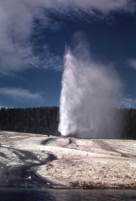 Distant view of Beehive Geyser - Upper Geyser Basin Picture