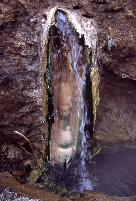 Hot spring waterfall in the Gardner River near Boiling River - Mammoth Hot Springs Picture