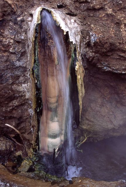 Hot spring waterfall in the Gardner River near Boiling River - Mammoth Hot Springs Picture