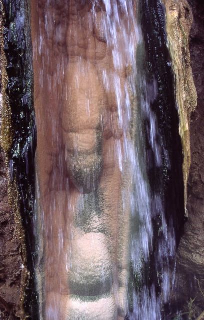 Close up of hot spring waterfall in the Gardner River near Boiling River - Mammoth Hot Springs Picture