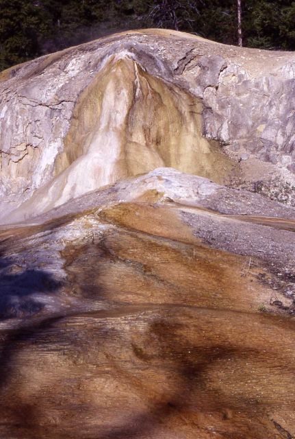 Fissure ridge, Tangerine Spring & Orange Spring Mound - Mammoth Hot Springs Picture