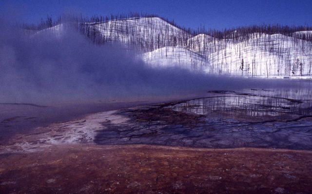 Grand Prismatic Spring - Silica terraces-cyano bacteria - Hot Springs, Midway & Lower Geyser Basin Picture