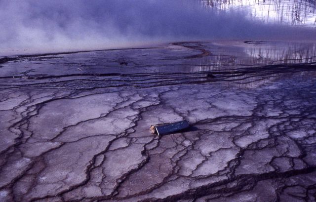 Grand Prismatic Spring - Silica Terraces - calothrix habitat - Hot Springs, Midway & Lower Geyser Basin Picture