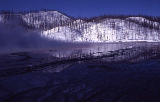 Grand Prismatic Spring - Silica Terraces - calothrix habitat - Hot Springs, Midway & Lower Geyser Basin Picture
