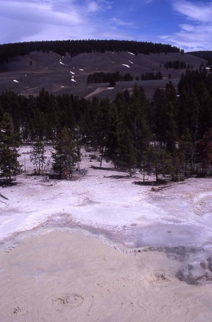 Sulphur Caldron - Sour Creek Dome in background - Hot Springs, Mud Volcano area Picture