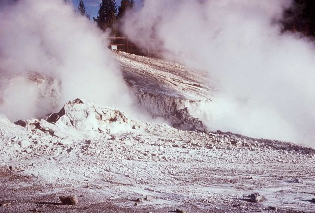 New explosion caused crack in Pocelain Terrace - Hot Springs, Norris Geyser Basin Picture
