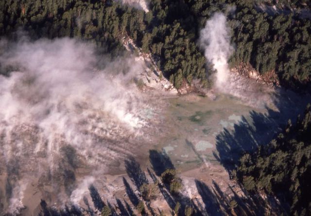 Aerial view of Rainbow Springs, Mirror Plateau Picture