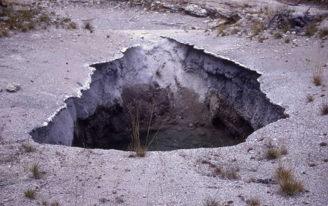 Pulcher Spring - showing change in water level - Hot Springs, Upper Geyser Basin Picture