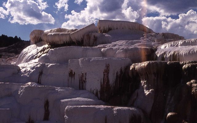 Terrace at Mammoth Hot Springs - Mineral deposits Picture