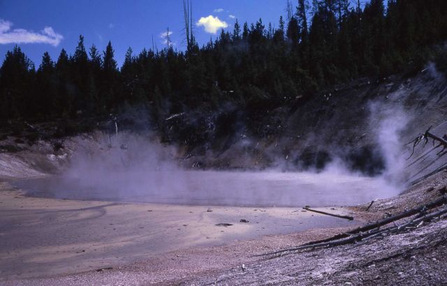 Small mud cauldron - Mud Pots, Mud Volcano area Picture