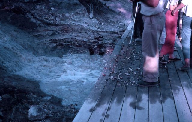 Debris on trail from Steamboat Geyser's activity Picture