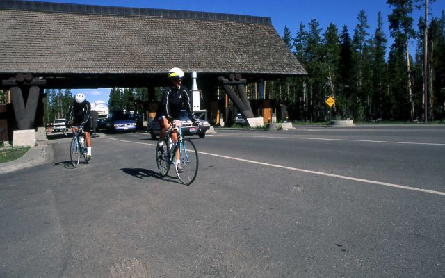 Cyclists at the West Entrance Picture