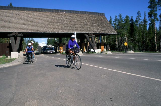 Cyclists at the West Entrance Picture