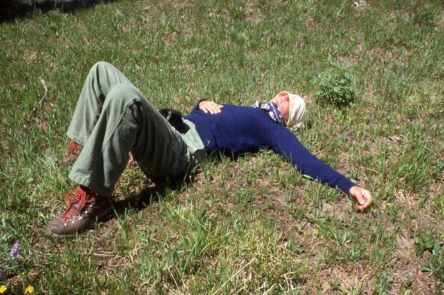 Tired hiker resting Picture