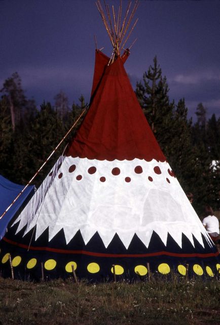 Bright tepee in campground Picture