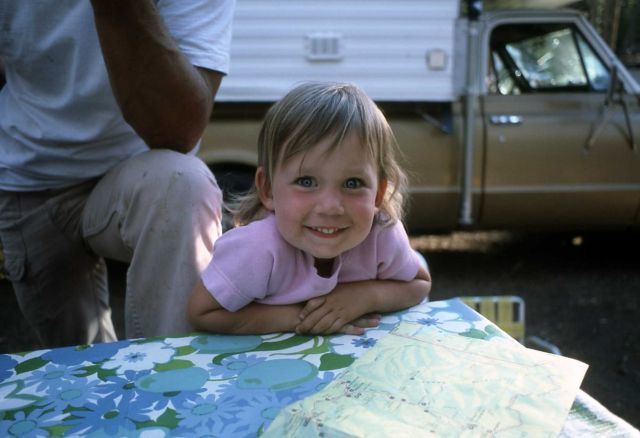 Child in campground Picture