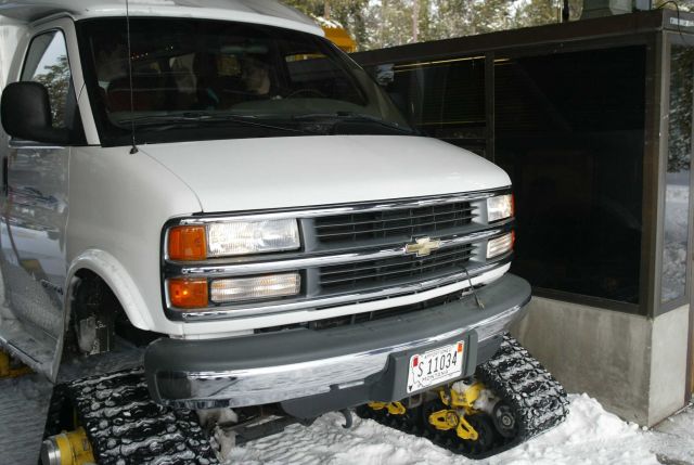 Mattrack entering Yellowstone in the winter at the West entrance Picture