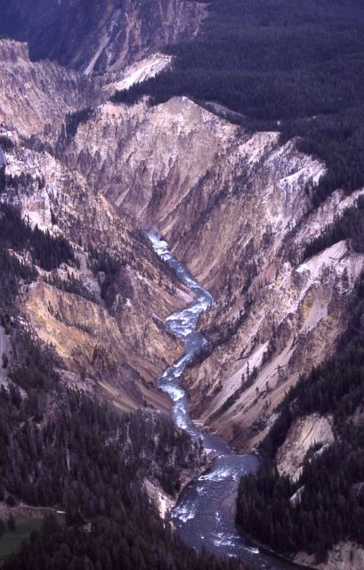 Aerial view of the Grand Canyon of Yellowstone Picture