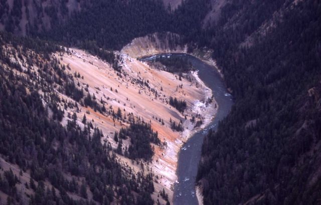 Aerial view of the Grand Canyon of Yellowstone Picture