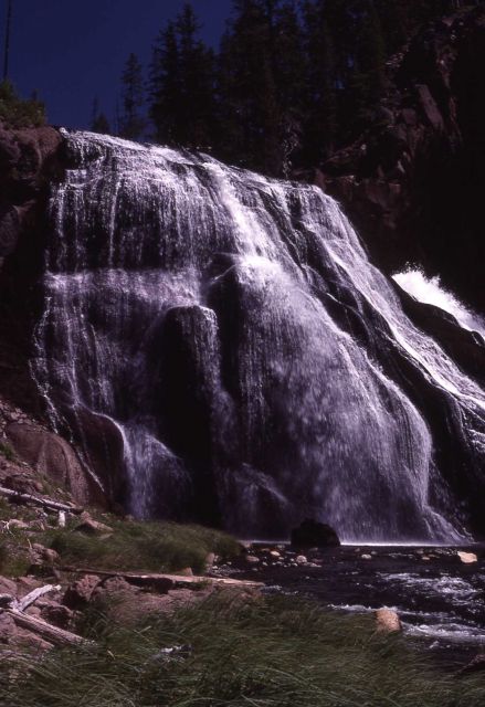 Gibbon Falls as seen from stream level Picture