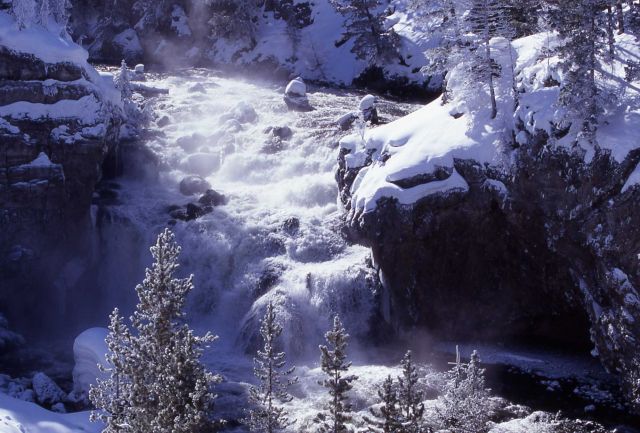 Firehole Falls in the winter Picture