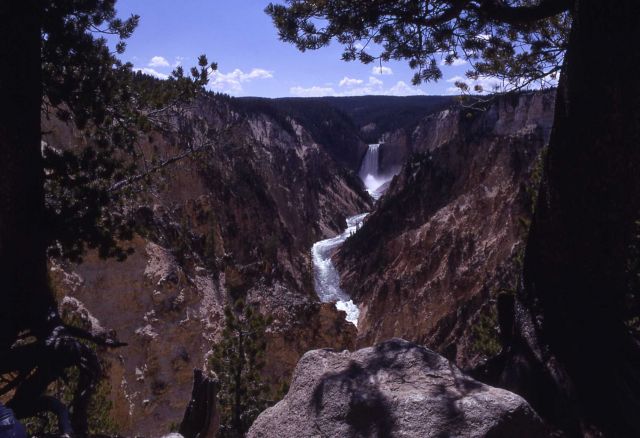 Lower Falls with people as seen from Artist Point Picture