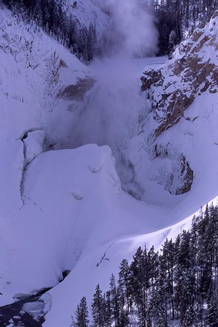 Lower Falls in the winter with ice cone Picture