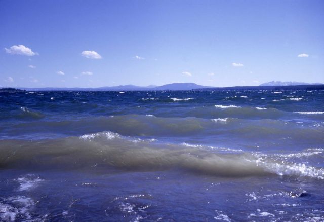 Rough water on Yellowstone Lake Picture